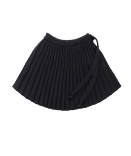 Fustă plisată fete 7 la 12 ani lana blu navy 